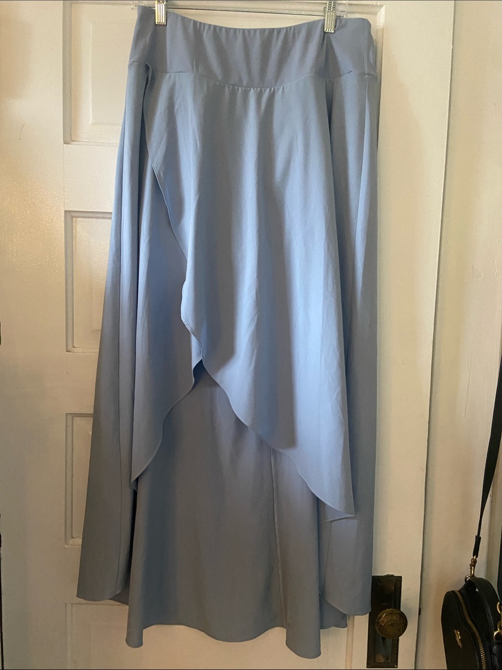 HALARA Light Blue Asymmetrical Maxi Skirt